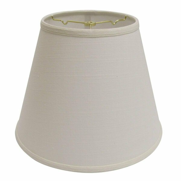 Homeroots 14 in. White Empire Deep Slanted Linen Lampshade 470031